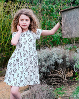 Organic Cotton Dress for Girls in Lemur Print