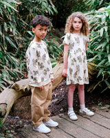 Organic Cotton Girls Dress and Unisex Sweatshirt with Iguana Animal Prints