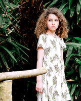 Organic Cotton Dress in Black and White with Animal Print