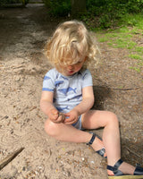 Organic Cotton Baby Romper in Blue