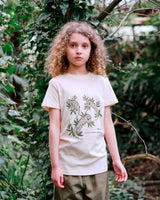 Organic Cotton Unisex Baby T-Shirt in Khaki for Girls