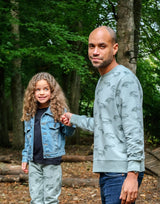 Men and Women olive green organic cotton sweatshirt