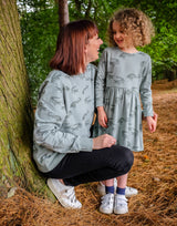 Adult Olive green Unisex Organic cotton sweatshirt with crocodile print