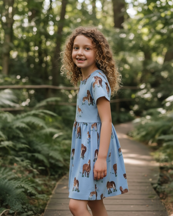 Organic Cotton Dress Exmoor Ponies