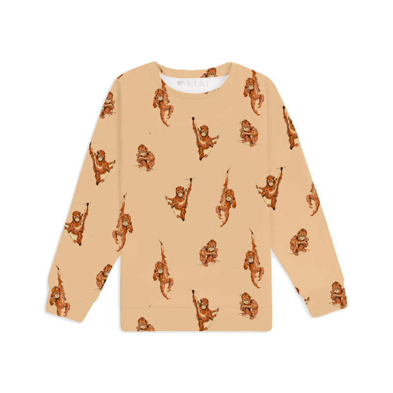 Children's Organic Cotton Sweatshirt Orangutan AOP