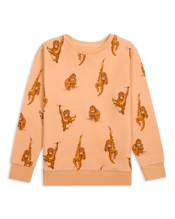 Children's Organic Cotton Sweatshirt Orangutan AOP