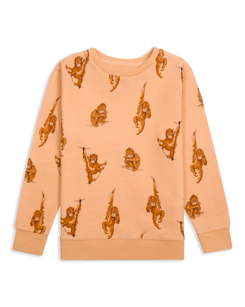 Children's Organic Cotton Sweatshirt Orangutan AOP