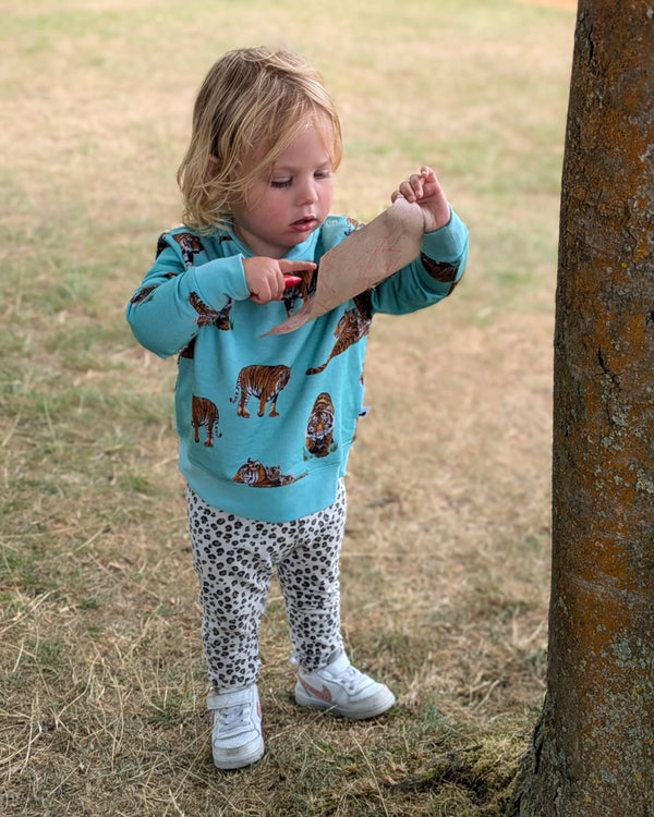Children's Organic Cotton Sweatshirt S Tiger