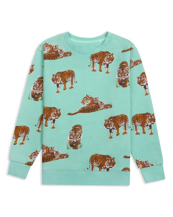 Children's Organic Cotton Sweatshirt S Tiger