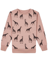 childrens sweatshirt, kids sweatshirt, organic cotton, kids ethical clothing, childrens sweatshirt giraffe print