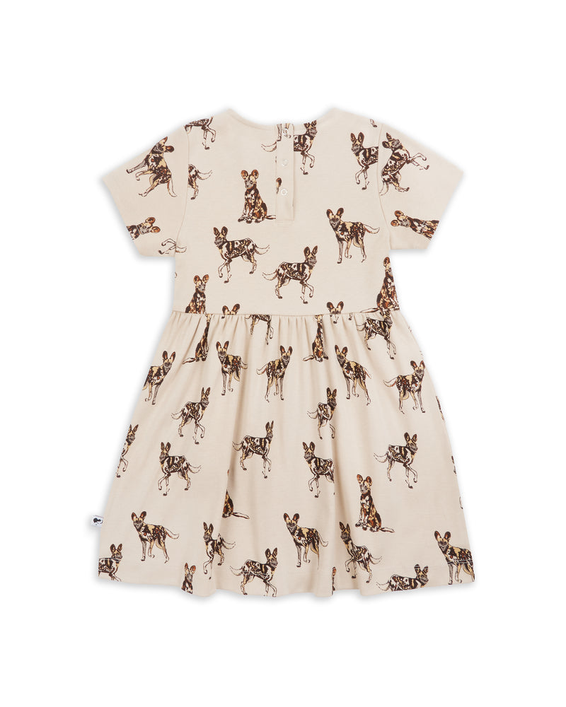 Organic Cotton Dress African Painted Dog