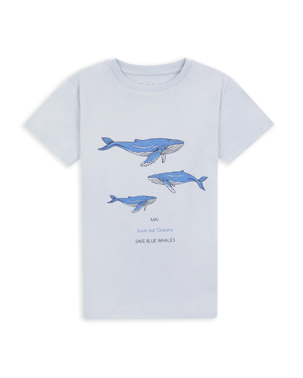 Organic Cotton T-Shirt Blue Whale