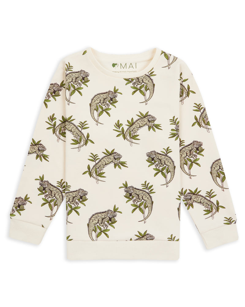 Children's Organic Cotton Sweatshirt Lesser Antillean iguana